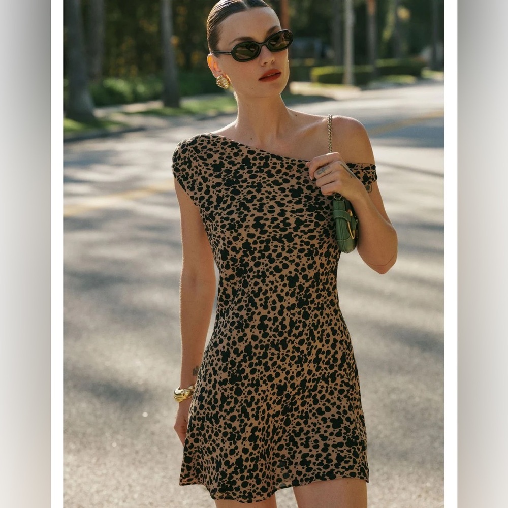 Reformation One-Shoulder Mini Dress